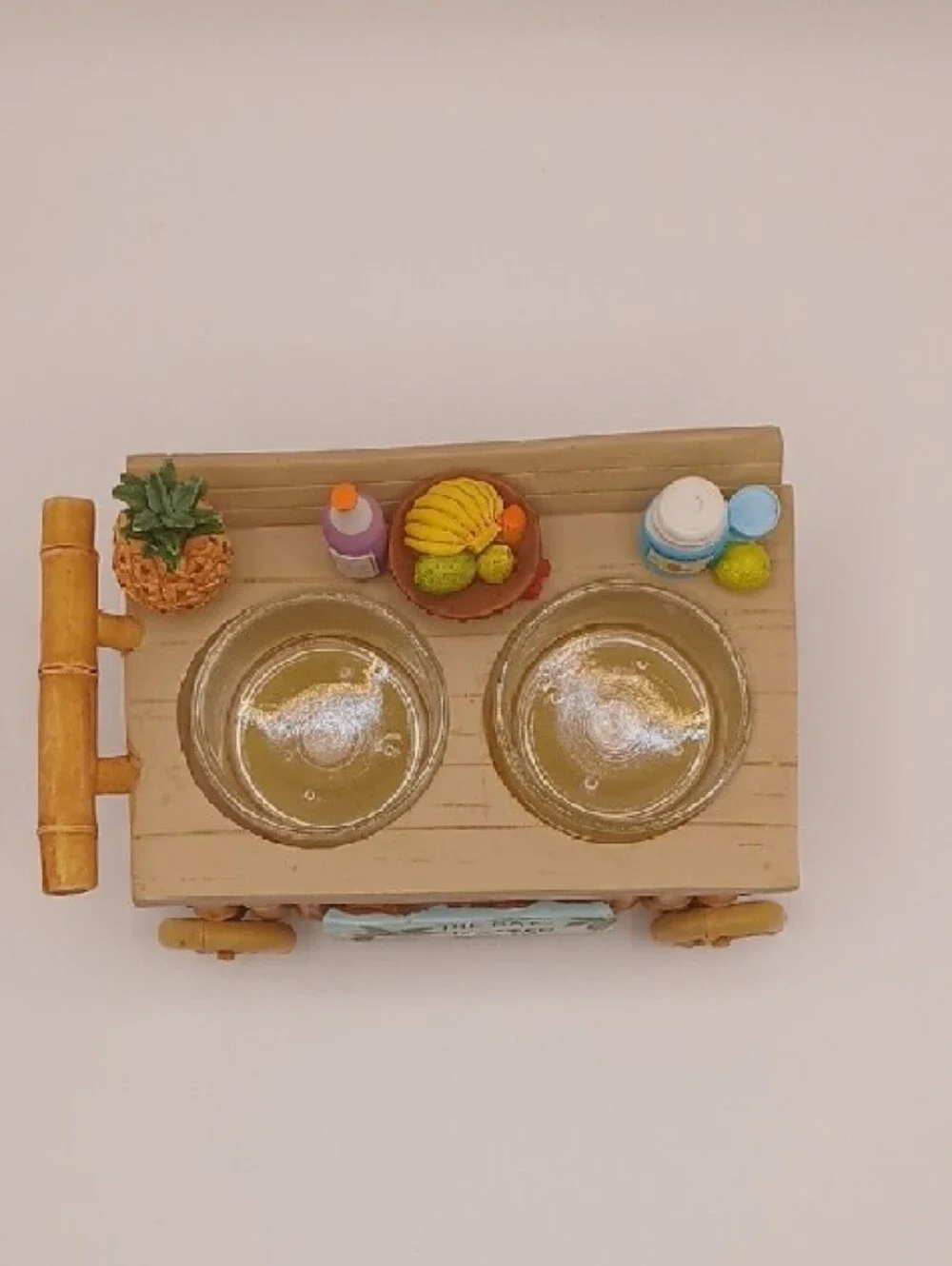 2012 Yankee Candle Double Tea Light Holder Tiki Bar Cart- Retired